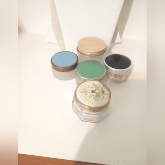 GLASS VANITY POWDER JARS & LIDS LOT OF 5 DRESSER JARS TRINKET JARS VINTAGE - Picture 12 of 12